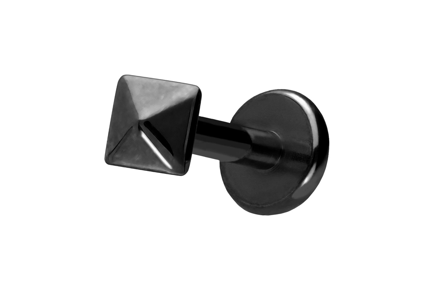 Titan Labret Piercing mit Push Fit PYRAMIDE